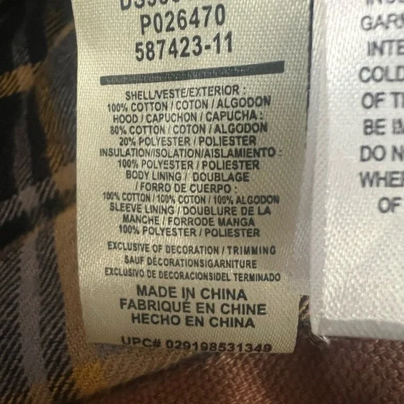 Walls Canvas Hooded Jacket XL Quilted Flannel Lined Brown Elbow Patches EnDura - Picture 13 of 14